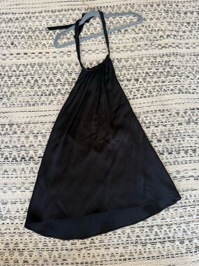 Zara Black Silky Top with Halter Detail 50th Anniversary collection